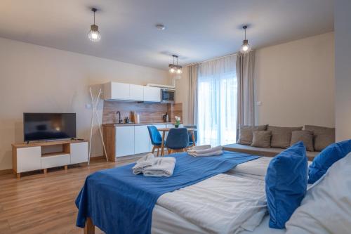 Η κουζίνα ή μικρή κουζίνα στο Apartamenty Pruskie
