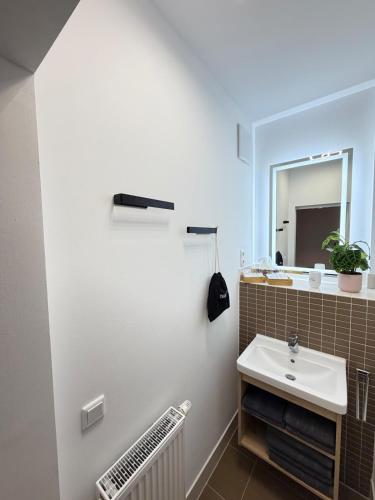 Ванная комната в Fewo Fibi Helle, zentrale Wohnung mit 4 Betten