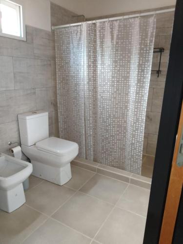 un bagno con wc e doccia di JAS departamento a General Acha