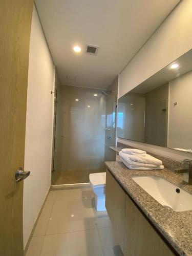 Et badeværelse på Blue Gardens