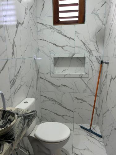 Phòng tắm tại Chalé brisa do mar