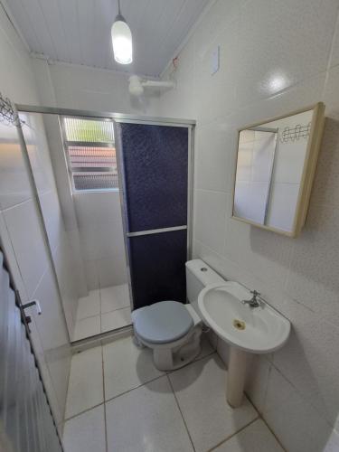 Koupelna v ubytování Espaço Verde Hospedagem