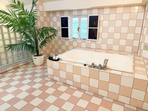 Koupelna v ubytování 伊香保の星空