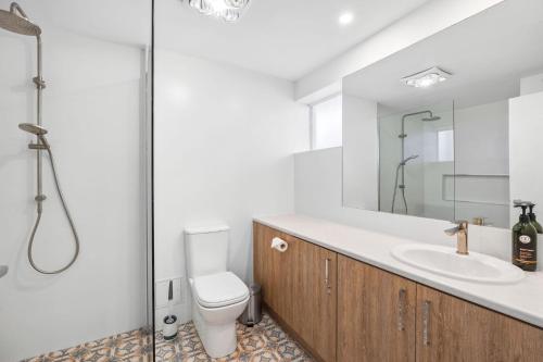 Et badeværelse på Bay View Motel - Deluxe