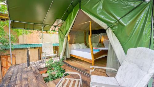 Ένα ή περισσότερα κρεβάτια σε δωμάτιο στο Glamping in the sky