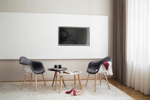 Televízia a/alebo spoločenská miestnosť v ubytovaní Brill Budapest Apartments 2