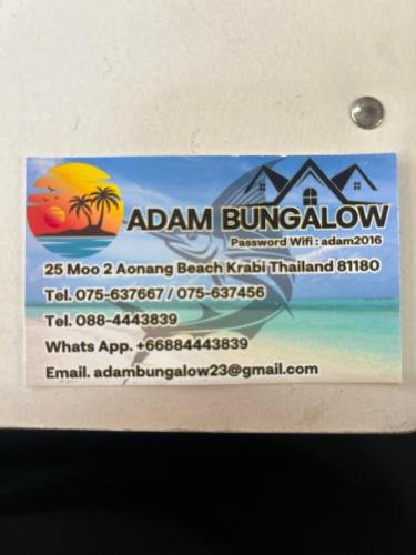 a label on a box with a picture of a house at Adam Bungalows in Ao Nang Beach