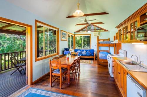 Et opholdsområde på Bellingen Riverside Cottages