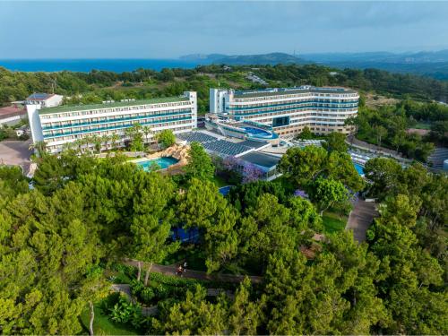 an overhead view of a hospital campus with trees at A Good Life Utopia Family Resort in Alanya