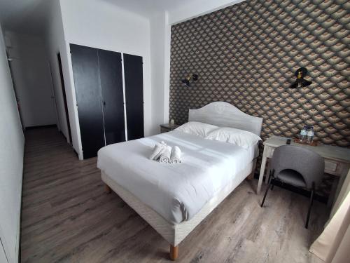 Cama o camas de una habitación en Hotel Restaurant Le Costabonne