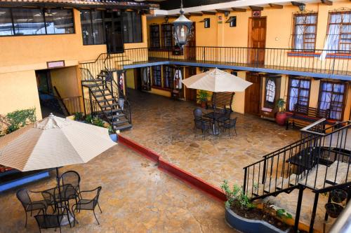 En restaurang eller annat matställe på Hotel Temático Mision Colonial