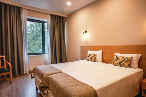 Postel nebo postele na pokoji v ubytování Bakuriani Inn
