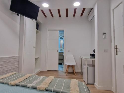 TV a/nebo společenská místnost v ubytování Casa siglo XV 4Toledo habitacion privada con baño