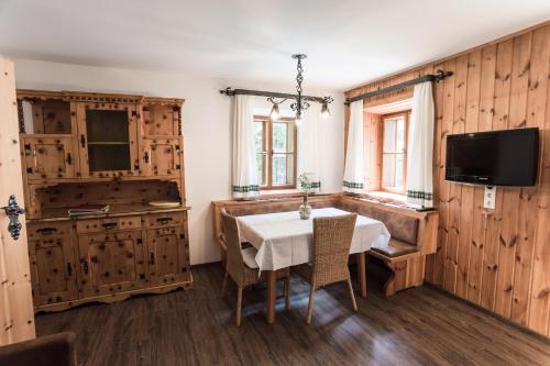 Et tv og/eller underholdning på Ferienhaus zur Hackenschmiede