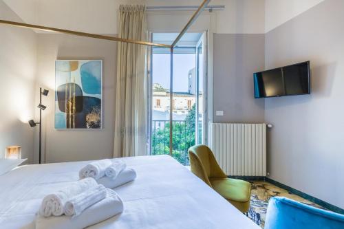 Postel nebo postele na pokoji v ubytování Sciclintorno