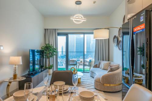 Et opholdsområde på Stunning Burj Khalifa View! Steps to Dubai Mall