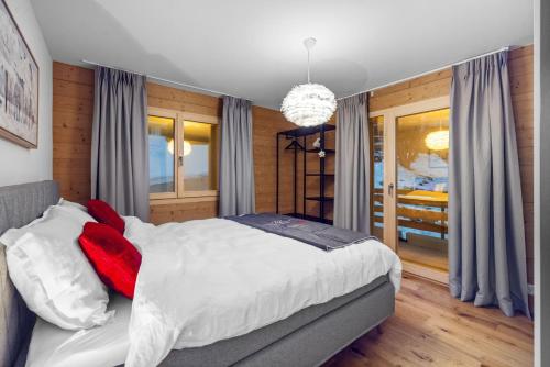 En eller flere senge i et værelse på Beauregard C - nid douillet alpin - 2 personnes