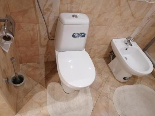 a bathroom with a toilet and a sink at Guest House Plovdiv in Plovdiv