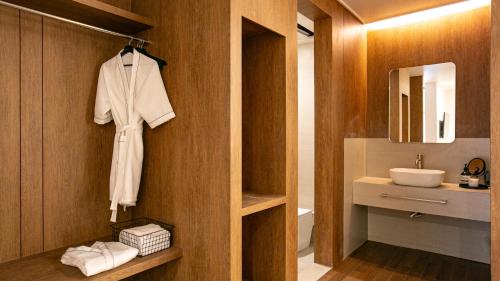 Koupelna v ubytování Hotel Yimok