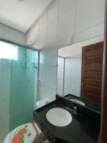 Koupelna v ubytování Apartamento completo com veículo opcional