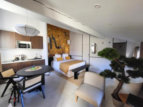 Kuchyň nebo kuchyňský kout v ubytování Suite Japonaise Pezenas