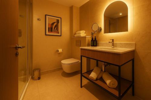 Koupelna v ubytování Veda hotel