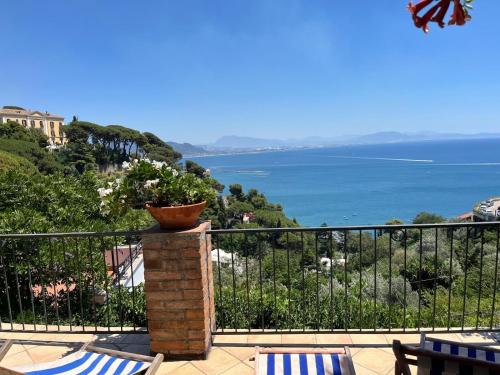 a balcony with a view of the ocean at Villa San Vito Amalfi Coast A timeless charm in Vietri sul Mare