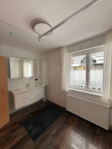 a kitchen with a sink and a window at Wohnung in Hüttau in Sonnberg