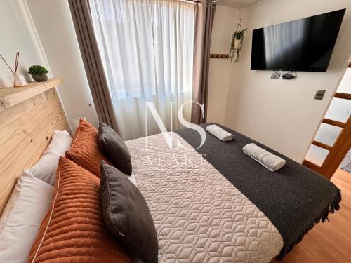 Postel nebo postele na pokoji v ubytování NORTH SUITE - Central Departamento 1 Habitación - A pasos del Mall Plaza - Estacionamiento Privado