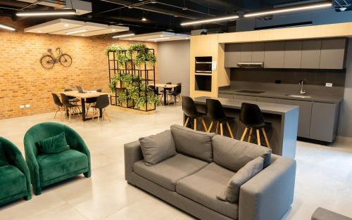 Et opholdsområde på Loft Vista Panorámica Bogotá