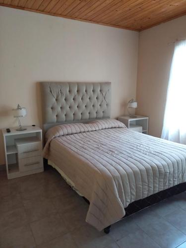 a bedroom with a large bed and a window at Alquiler Villa Elisa in Villa Elisa