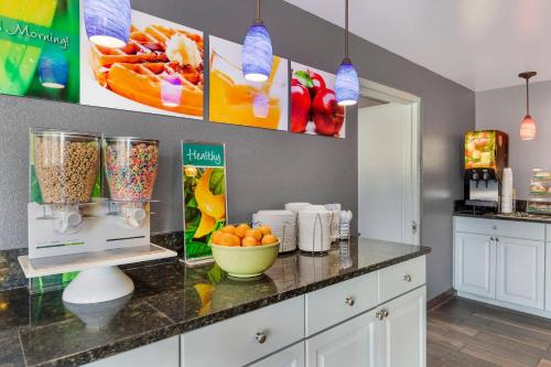 a kitchen with a counter top with a food processor at Quality Inn & Suites Easley - Greenville in Easley