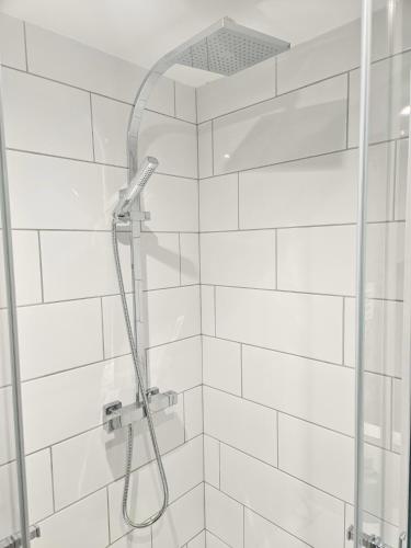 a shower with a shower head in a bathroom at Fontaine - Centre - Wifi - Clim in Dax