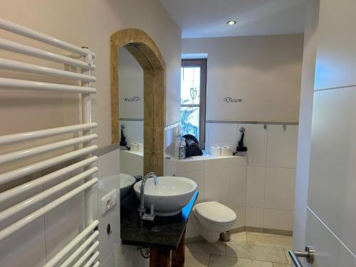 Koupelna v ubytování Ferienwohnung mit wundervollen Bergblick