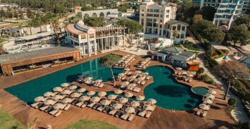 an aerial view of a resort with a swimming pool at Rixos Park Belek - The Land Of Legends Access in Belek