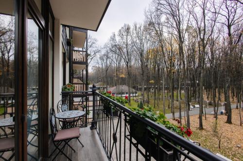 Balkón nebo terasa v ubytování Zastava Uman