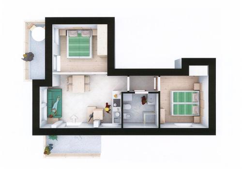 Casa Al Mesdì في بوتسا دي فاسّا: تقديم مخطط ارضي للمنزل