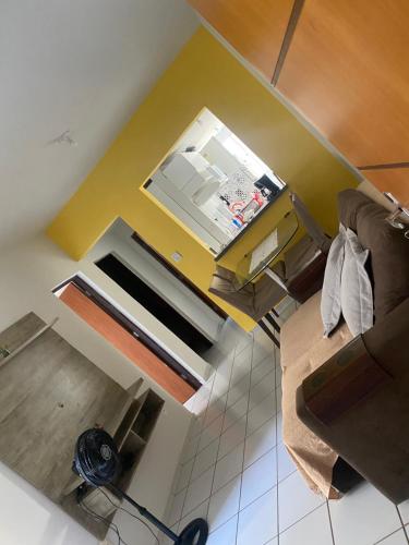 an overhead view of a living room with a couch at Apartamento Solaris in São Luís