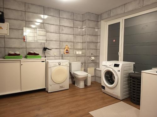 Et badeværelse på XL apartamentai su nemokamu parkingu