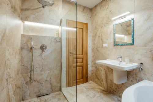 Et badeværelse på Apartmány FRANZ