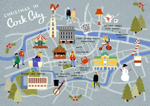 a map of a christmas in code city at 13 Summerhill South Cork Accommodation in Cork