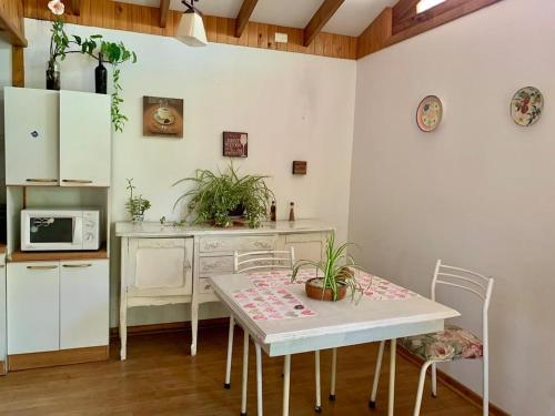 Nhà bếp/bếp nhỏ tại Cabaña con Patio y Árboles