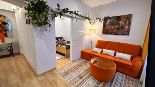 Et opholdsområde på Miodowy apartament