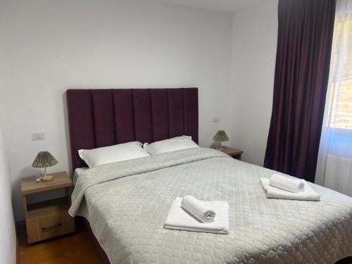 Ένα ή περισσότερα κρεβάτια σε δωμάτιο στο Pensiunea ALDA