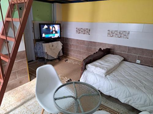 TV a/nebo společenská místnost v ubytování Studio petit chambre