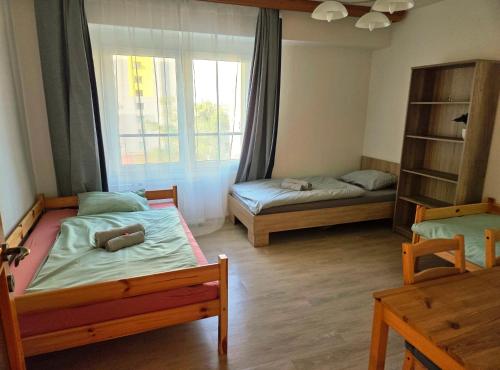 Giường trong phòng chung tại Apartment in center of Poděbrady