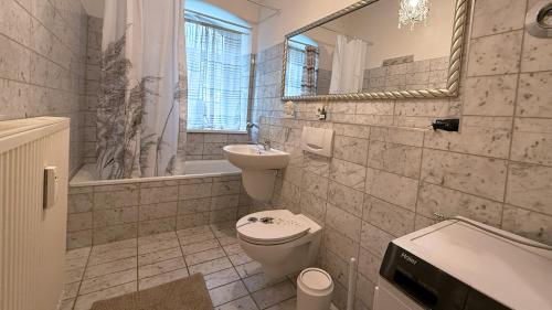 Koupelna v ubytování Elbenland Apartments Sächsische Schweiz