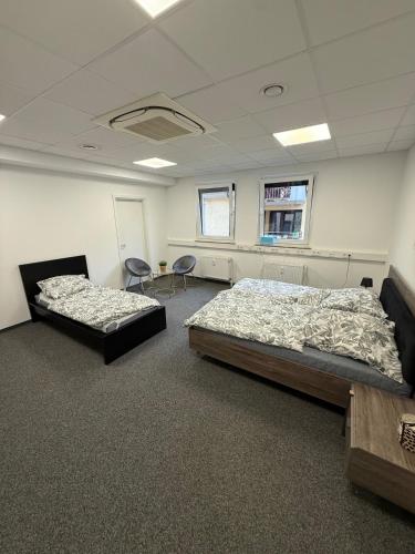 En eller flere senge i et værelse på Schwabentor-Apartment