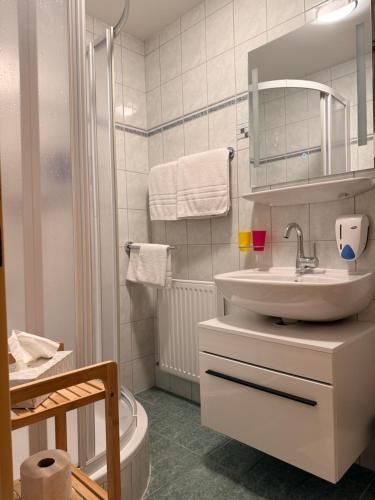 Koupelna v ubytování Goldener Adler