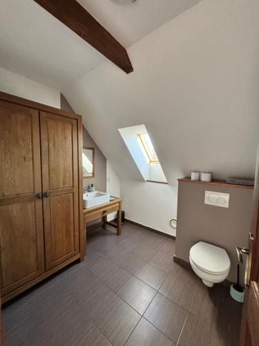 een badkamer met toilet en wastafel bij Chata Moja in Liptovský Trnovec